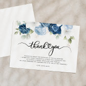 Dusty Blue Floral Script Vrijgezellenfeest Bedankkaart