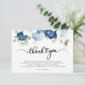 Dusty Blue Floral Script Vrijgezellenfeest Bedankkaart (Staand voorkant)