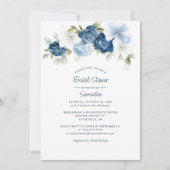Dusty Blue Floral Script Vrijgezellenfeest Kaart (Voorkant)