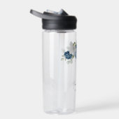 Dusty Blue Floral Script Weddenschap Bridesmaid Aa Waterfles (Rechts)