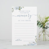 Dusty blue floral share a memory vrijgezellenfeest (Staand voorkant)