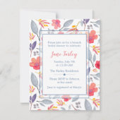 Dusty Blue Floral Shower Kaart (Voorkant)