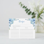 Dusty Blue floral silver vrijgezellenfeest receptk Briefkaart (Staand voorkant)