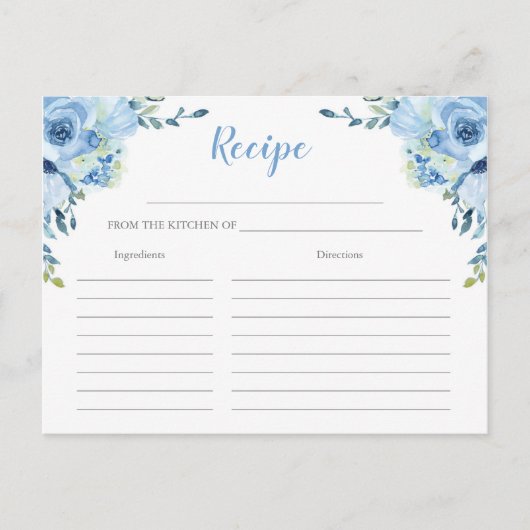 Dusty Blue floral silver vrijgezellenfeest receptk Briefkaart (Voorkant)