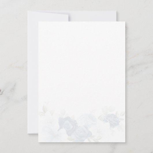 Dusty Blue Floral slaat de datum bekendmaking op (Achterkant)