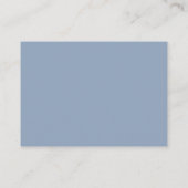 Dusty Blue Floral Slate Blue Pastel bruiloft RSVP Informatiekaartje (Achterkant)