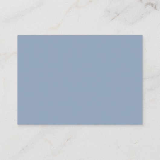 Dusty Blue Floral Slate Blue Pastel bruiloft RSVP Informatiekaartje (Achterkant)