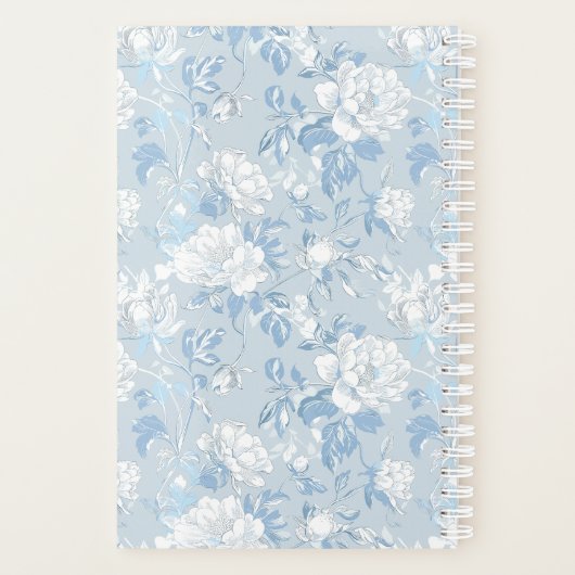 Dusty Blue Floral Small Planner (Achterkant)