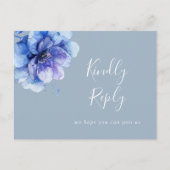 Dusty Blue Floral Song Request RSVP Briefkaart (Voorkant)