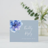 Dusty Blue Floral Song Request RSVP Briefkaart (Staand voorkant)