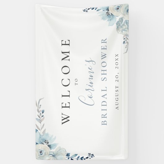 Dusty Blue Floral Spandoek (Verticaal)