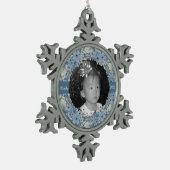 Dusty Blue Floral, speciaal aangepast Tin Sneeuwvlok Ornament (Links)