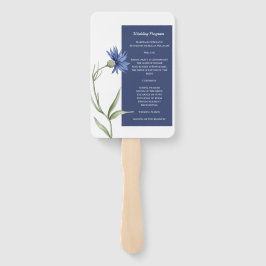 DUSTY Blue Floral Stijlvol QR-codeprogramma Handwaaier
