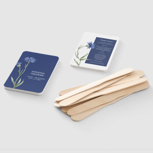 DUSTY Blue Floral Stijlvol QR-codeprogramma Handwaaier (Niet-gemonteerd)