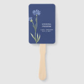 DUSTY Blue Floral Stijlvol QR-codeprogramma Handwaaier (Voorkant)