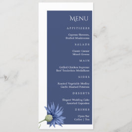 Dusty Blue Floral stijlvolle bruiloft menu
