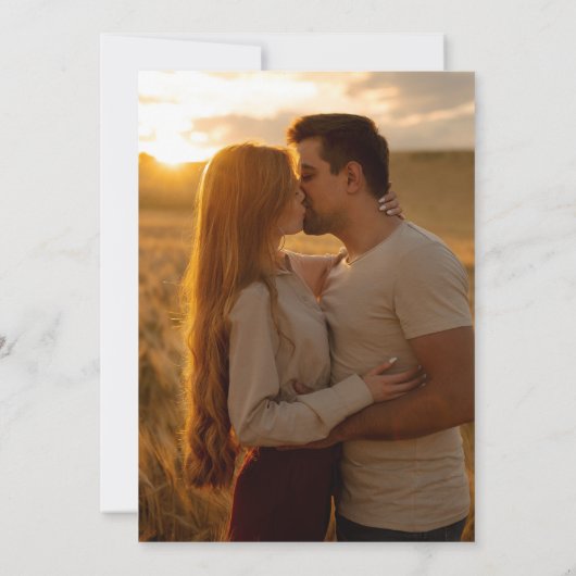 Dusty Blue Floral String Lights Foto Bruiloft Save The Date (Achterkant)