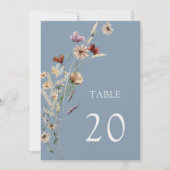 Dusty Blue Floral Table Number (Voorkant)