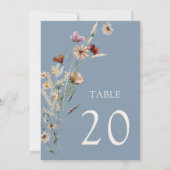 Dusty Blue Floral Table Number (Achterkant)