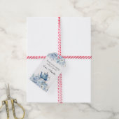 Dusty Blue Floral Tea Party Bedankt Favor Cadeaulabel (Met Touw)