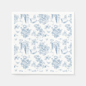 Dusty Blue Floral  Teddy Bear Baby shower Servet (Voorkant)