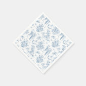 Dusty Blue Floral  Teddy Bear Baby shower Servet (Hoek)