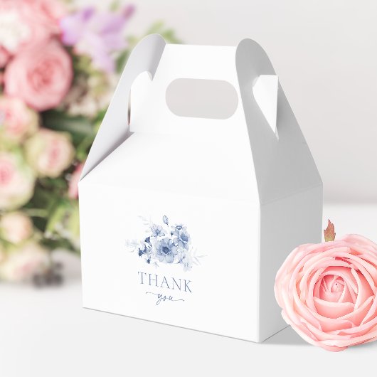 Dusty Blue Floral "Thank You" Favoriete Box Bedankdoosjes