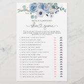 Dusty blue floral The bruiloft shoe game (Voorkant)