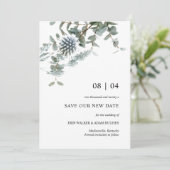 Dusty Blue Floral Thistle Wedding Uitstel Save The Date (Staand voorkant)