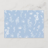 Dusty Blue Floral Time Capsule Vrijgezellenfeest K Informatiekaartje (Achterkant)