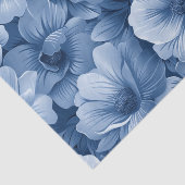 Dusty Blue Floral Tissuepapier (Detail)