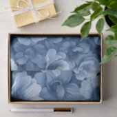 Dusty Blue Floral Tissuepapier (Geschenk)