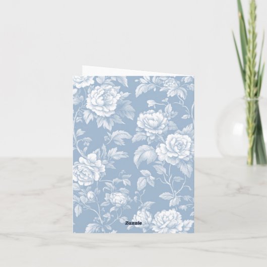  Dusty Blue Floral Toile Bruidsmeisjes (Achterkant)
