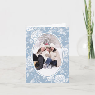  Dusty Blue Floral Toile Bruidsmeisjes