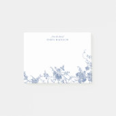 Dusty Blue Floral Toile Chinoiserie gepersonalisee Post-it® Notes (Voorkant)