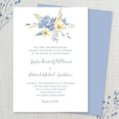 Dusty Blue Floral + traditionele term bruiloft Kaart