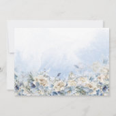Dusty Blue Floral Twins Quinceañera uitnodiging (Achterkant)