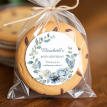 Dusty Blue Floral Verjaardag Bedankt