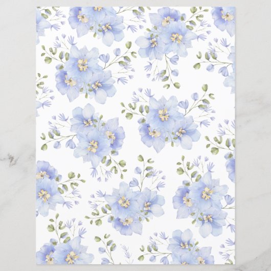 Dusty Blue Floral Vind het gast bingogame (Achterkant)