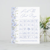 Dusty Blue Floral Vind het gast bingogame (Staand voorkant)