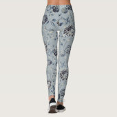 Dusty Blue Floral Vine Leggings (Achterkant)