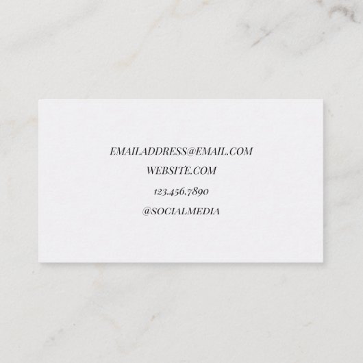 Dusty Blue Floral Visitekaartje (Achterkant)