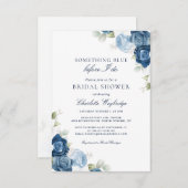 Dusty Blue Floral voordat ik script Vrijgezellenfe Kaart (Voorkant / Achterkant)