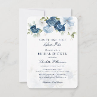 Dusty Blue Floral voordat ik Vrijgezellenfeest doe Kaart