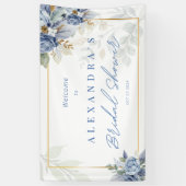 Dusty Blue Floral Vrijgezellenfeest Banner (Verticaal)