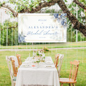 Dusty Blue Floral Vrijgezellenfeest Banner