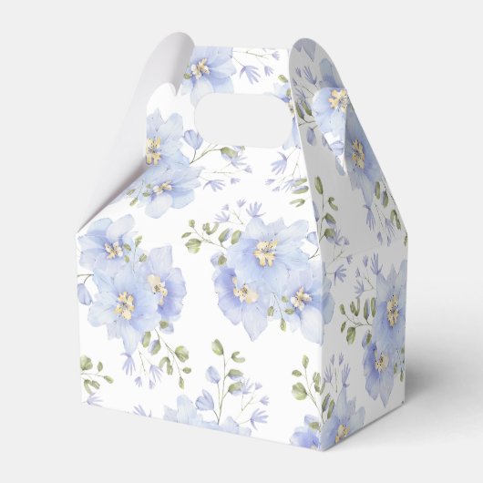 Dusty Blue Floral Vrijgezellenfeest Bedankdoosjes (Achterkant)