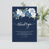 Dusty Blue Floral Vrijgezellenfeest Bedankkaart (Staand voorkant)