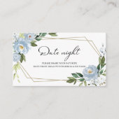 Dusty Blue Floral Vrijgezellenfeest Date Night Car Informatiekaartje (Voorkant)
