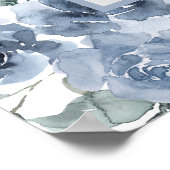 Dusty Blue Floral Vrijgezellenfeest Foto Booth Pos Poster (Hoek)